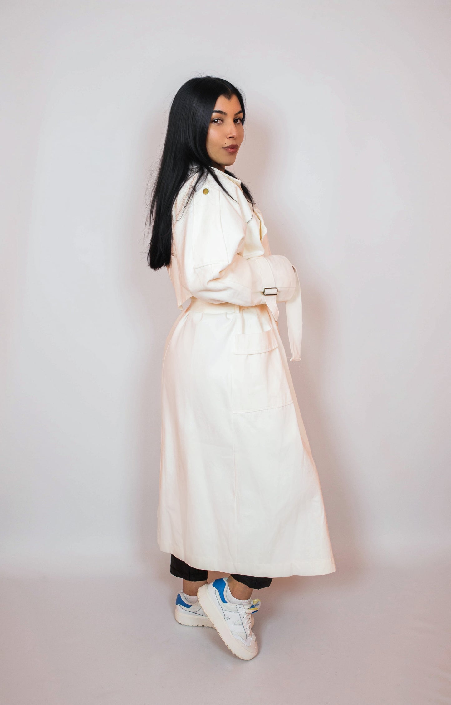 Trench blanc en coton