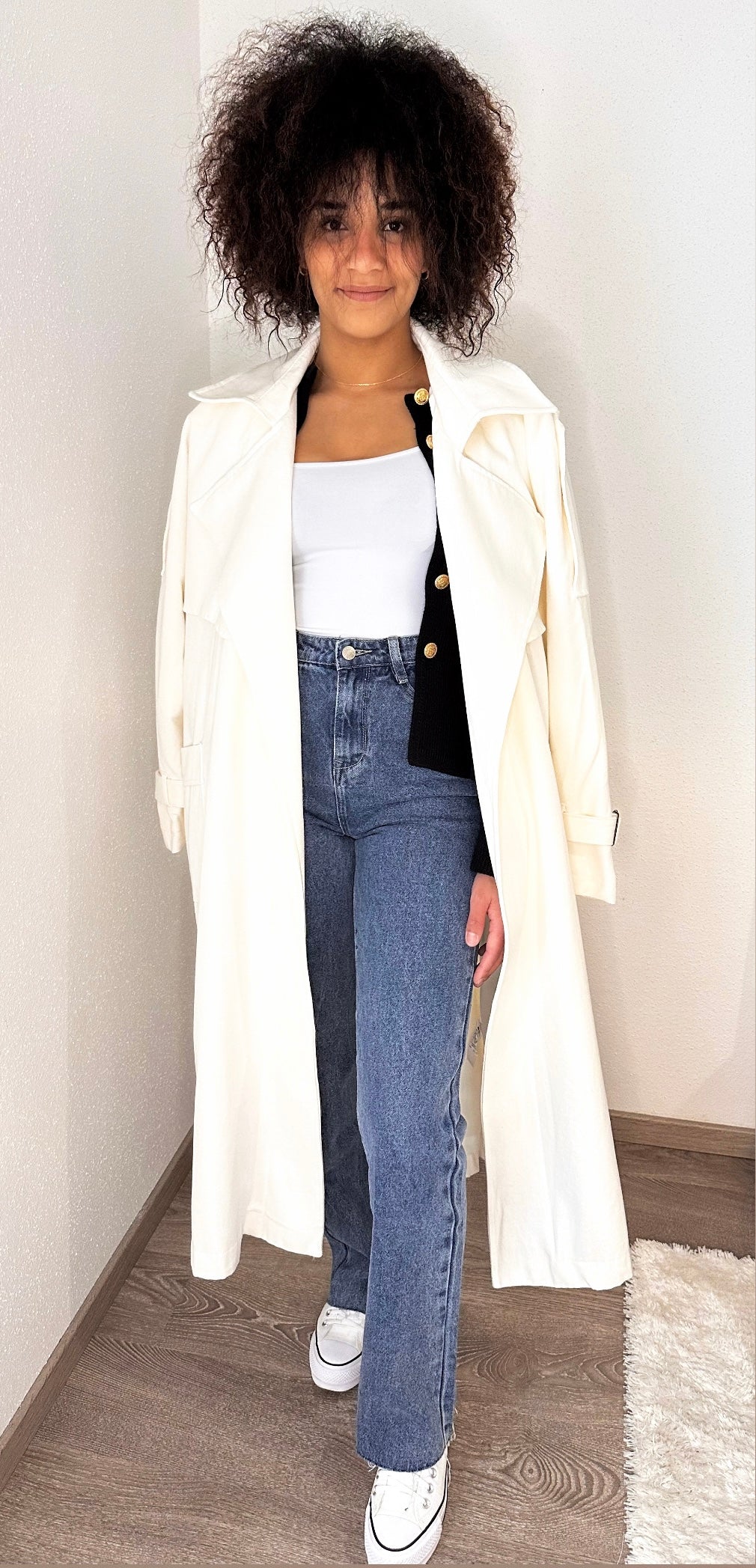 Trench blanc en coton